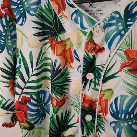 Rocawear XL Jersey Shirt #99 Tropical Button Down Y2K Hip Hop Streetwear Rare - Picture 3 of 6